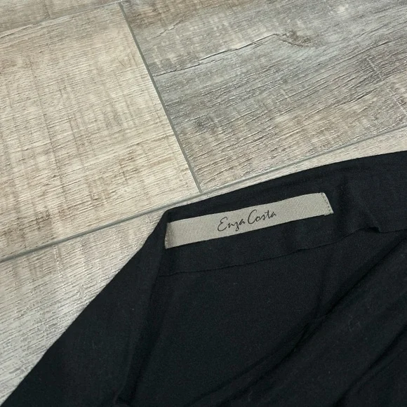 Enza Costa silk jersey slouchy top in black - Picture 3 of 5